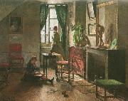 Interior med figurer Harriet Backer